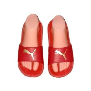 Puma Red Women's Slip-On Slide Flip Flops